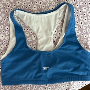 SET Active Blue and White Sports Bra